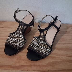 Cole Haan Women's Black and Brown Wedge Sandals